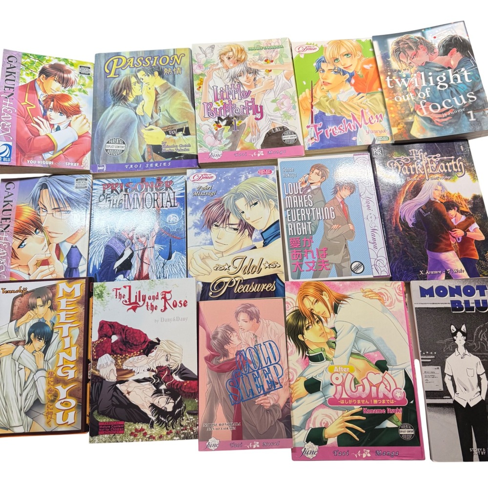 15 BL Boys Love Yaoi Manga Comic Books Vintage 2000s Lot Japan